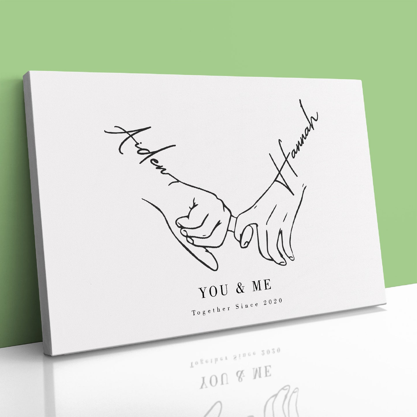 "Holding Hands" Personalised Line Art