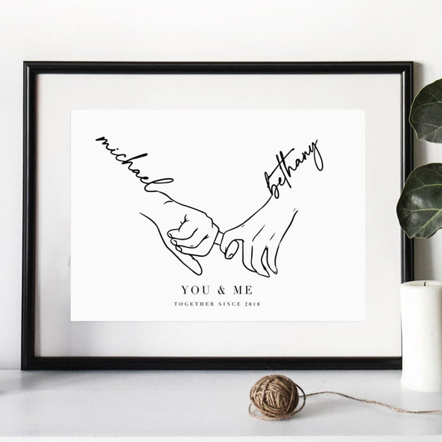Romantic Line Art Couples Artwork