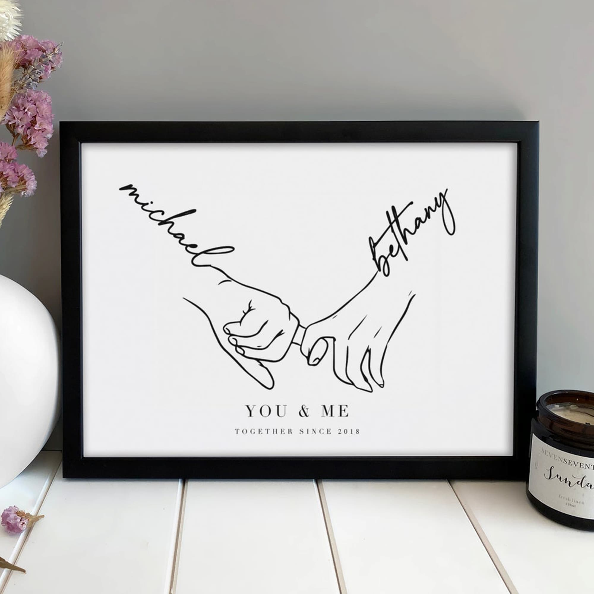 Romantic Line Art Couples Artwork