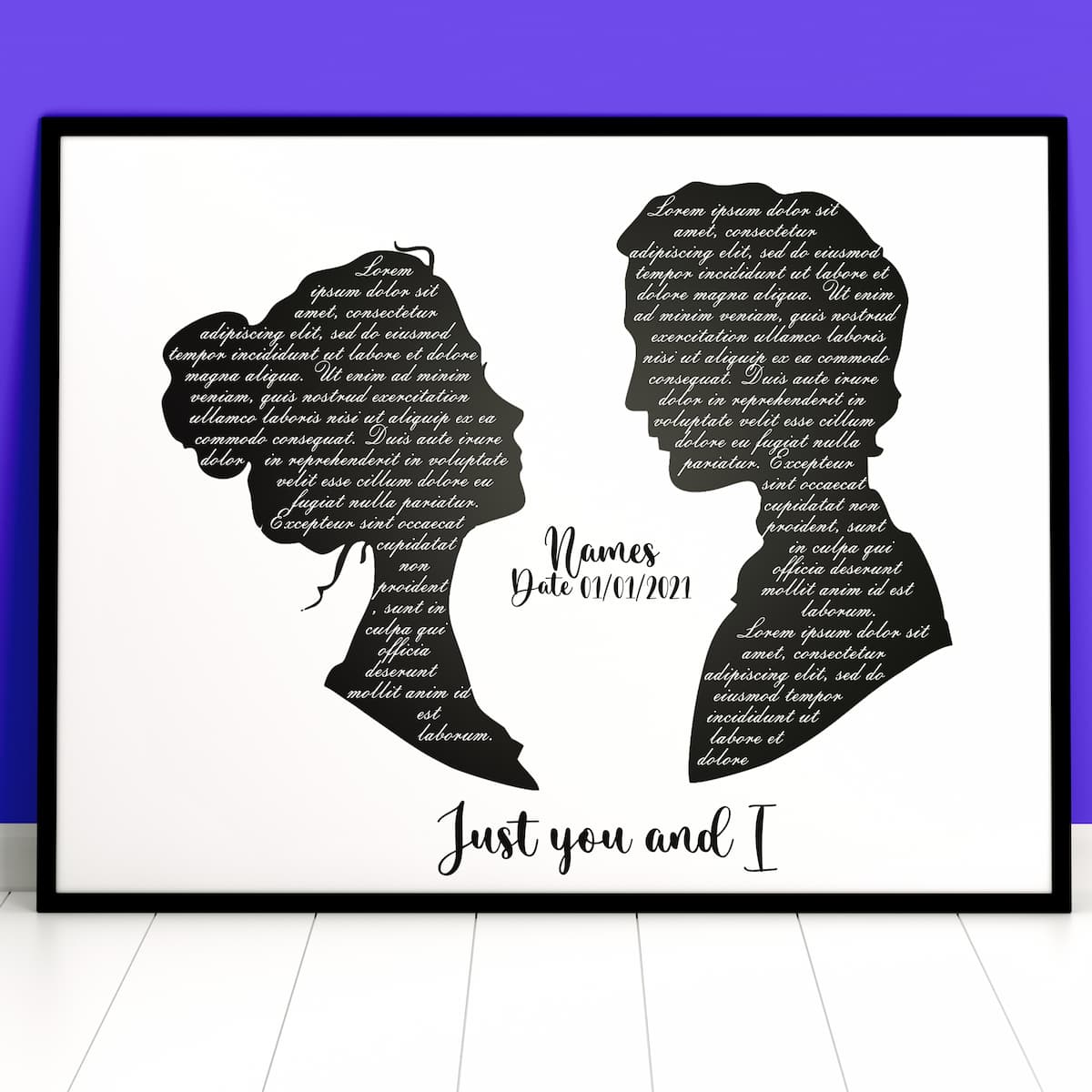 Lyric Silhouette Couples Artwork