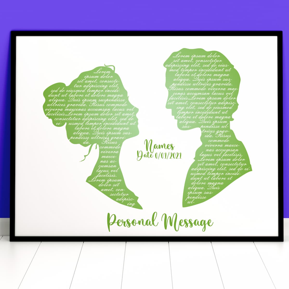 Lyric Silhouette Couples Artwork