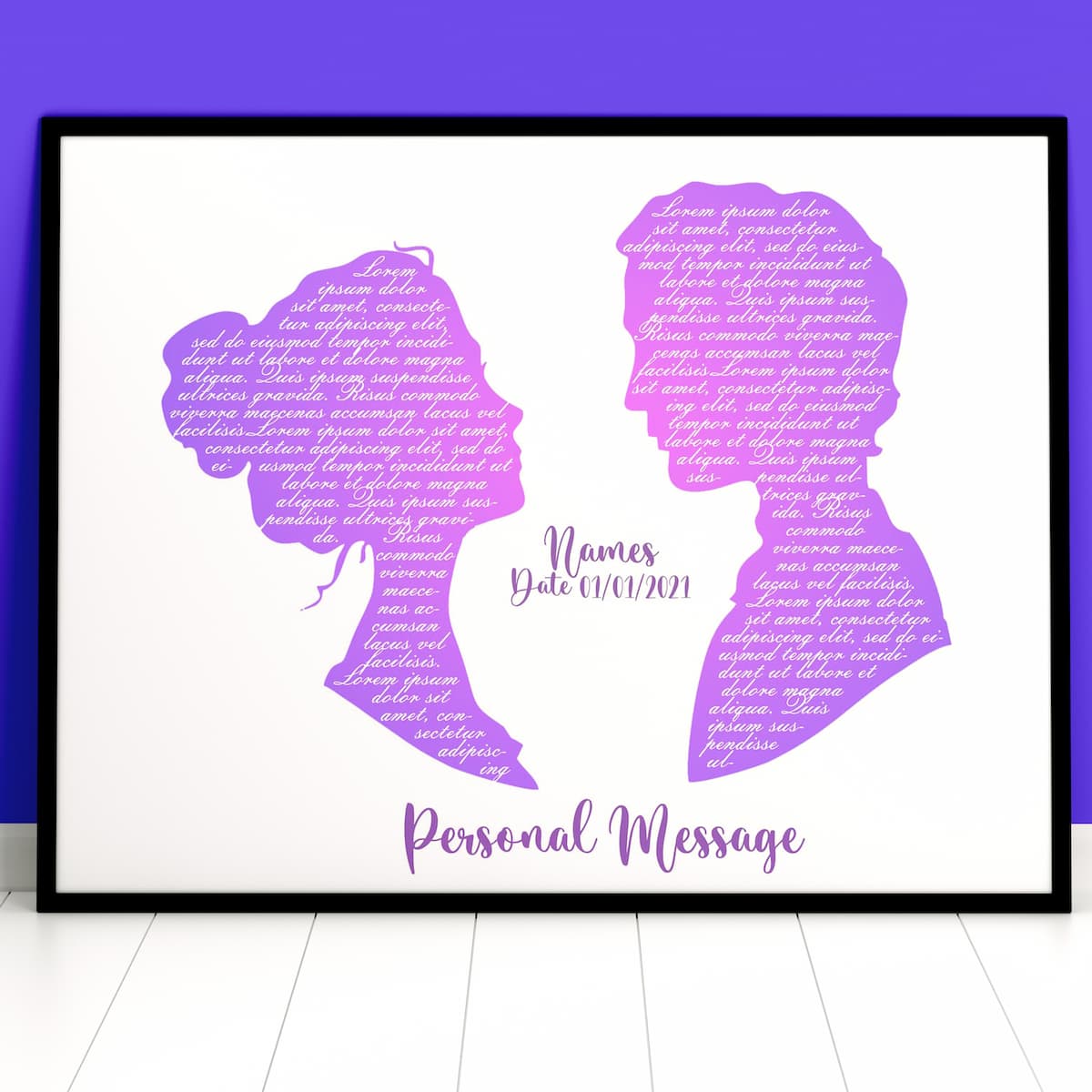 Lyric Silhouette Couples Artwork